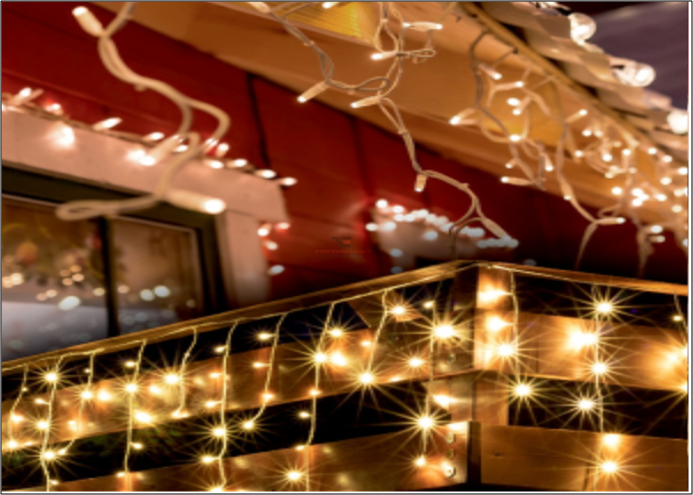 K�l �s belt�ri f�nyf�gg�ny, meleg feh�r, 150 LED